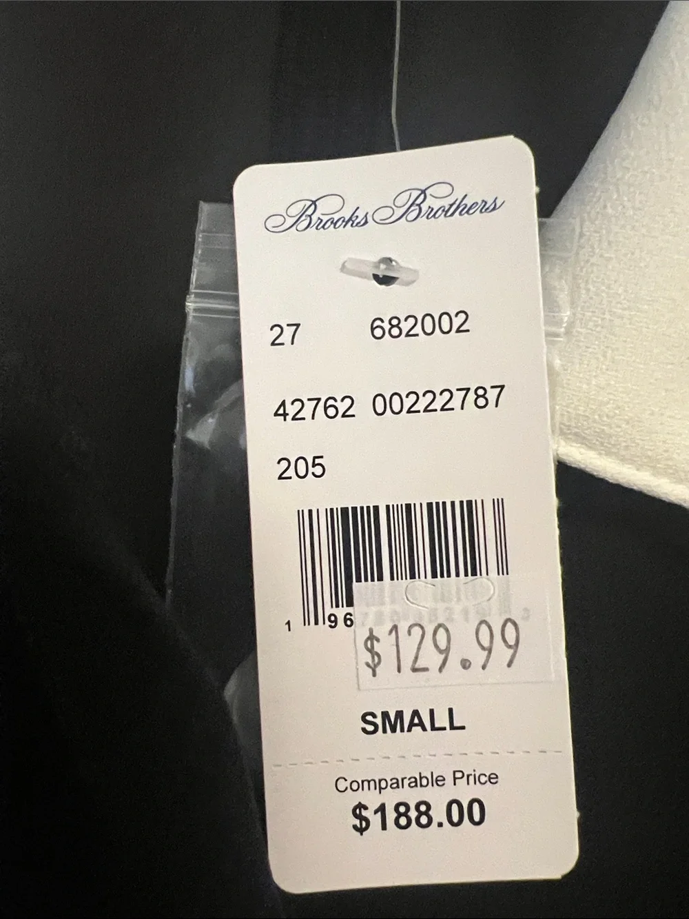 Brooks Brothers White Price Tag